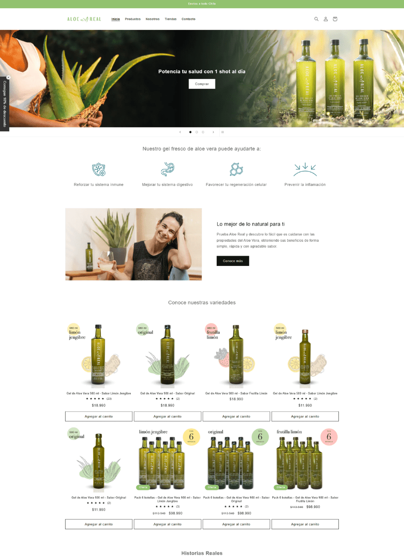 AloeReal ecommerce Shopify