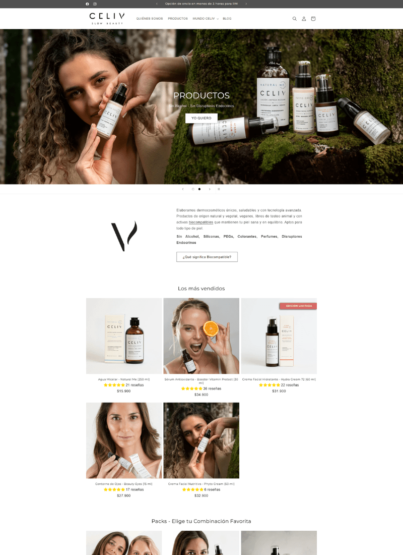 Celiv Slow Beauty ecommerce Shopify