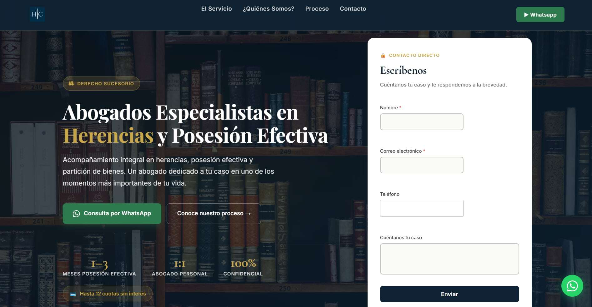 Hidalgo y Cáceres Abogados — One-pager